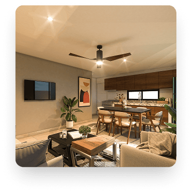 Vista de recámara del modelo Belén